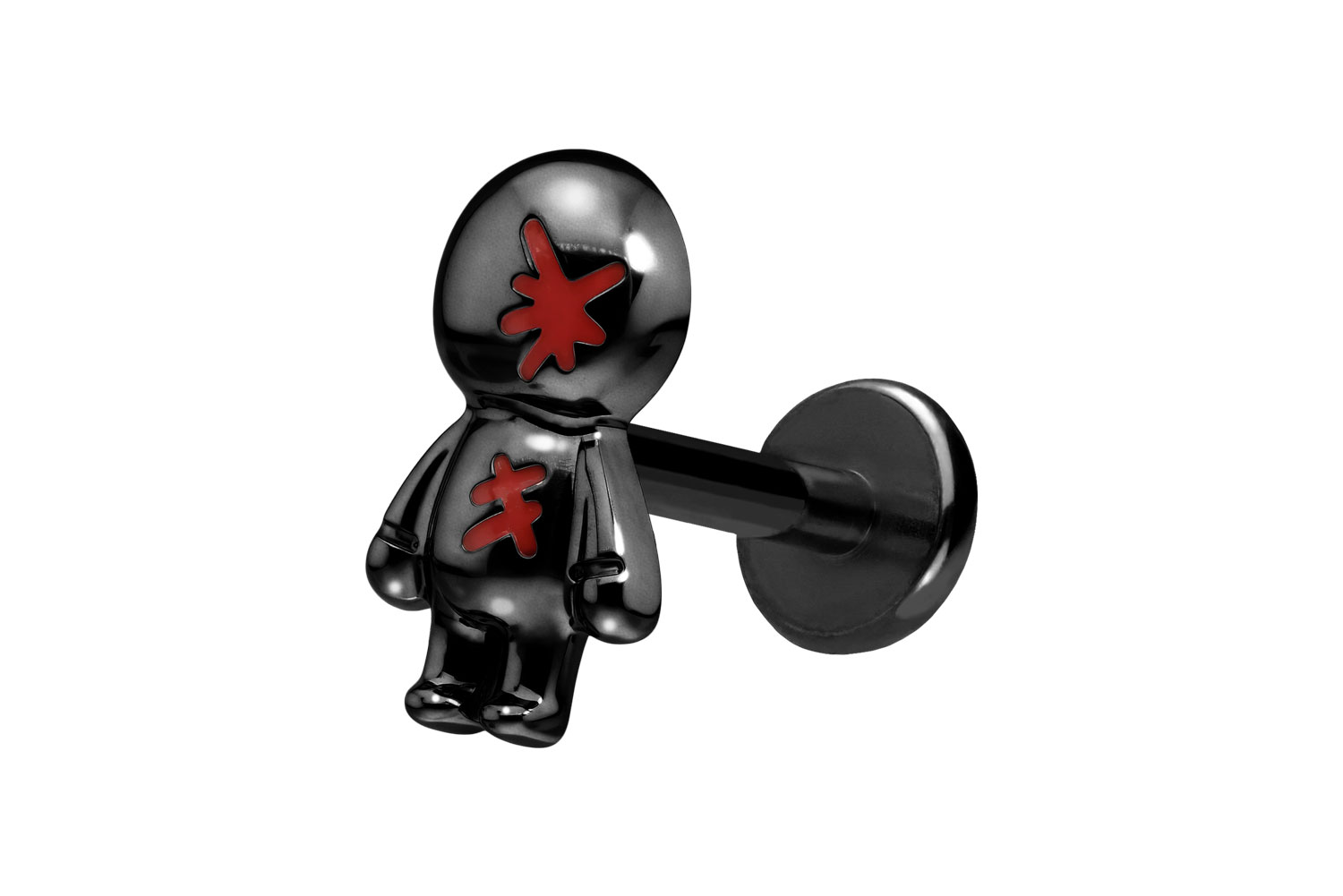 Titan Labret Piercing mit Push Fit PUPPE